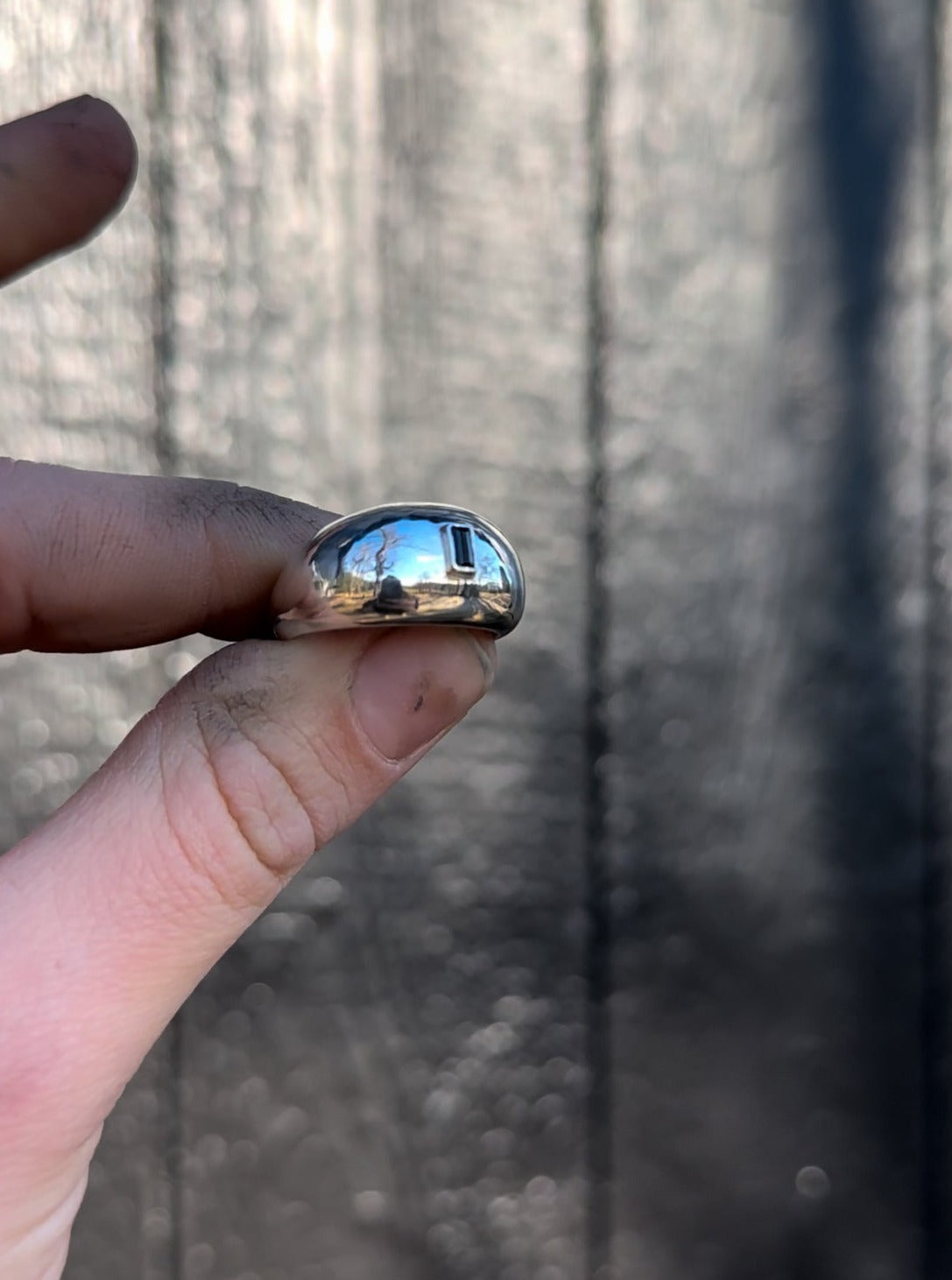 Black Spinnel Dome Ring, Size 9