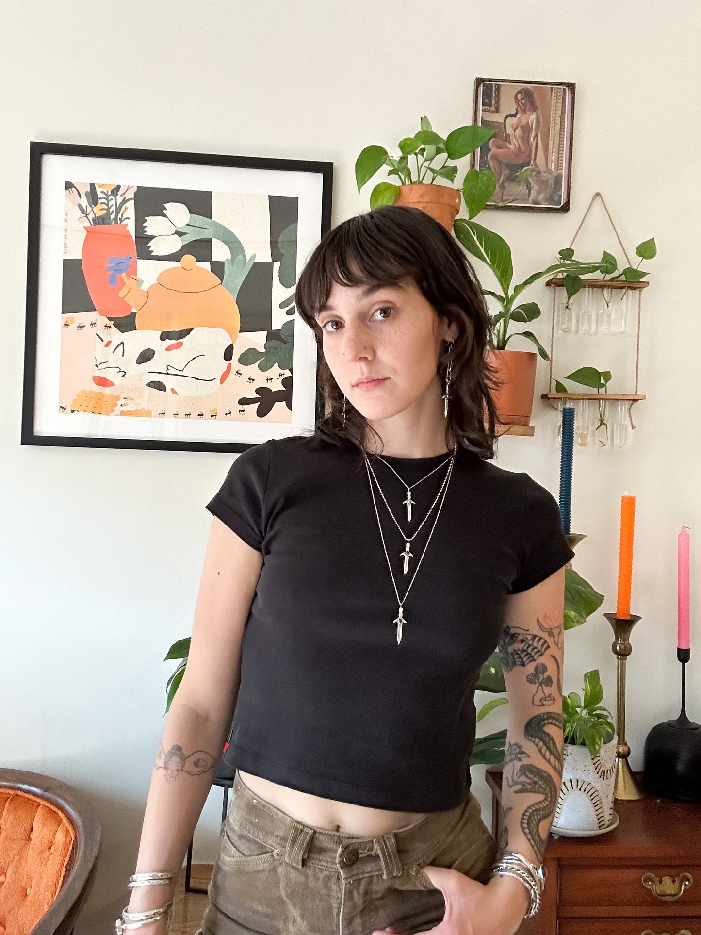 Sword & Chain Earrings