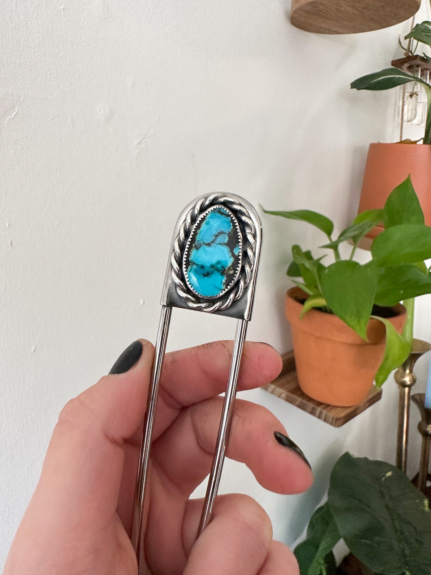 Turquoise Safety Pin
