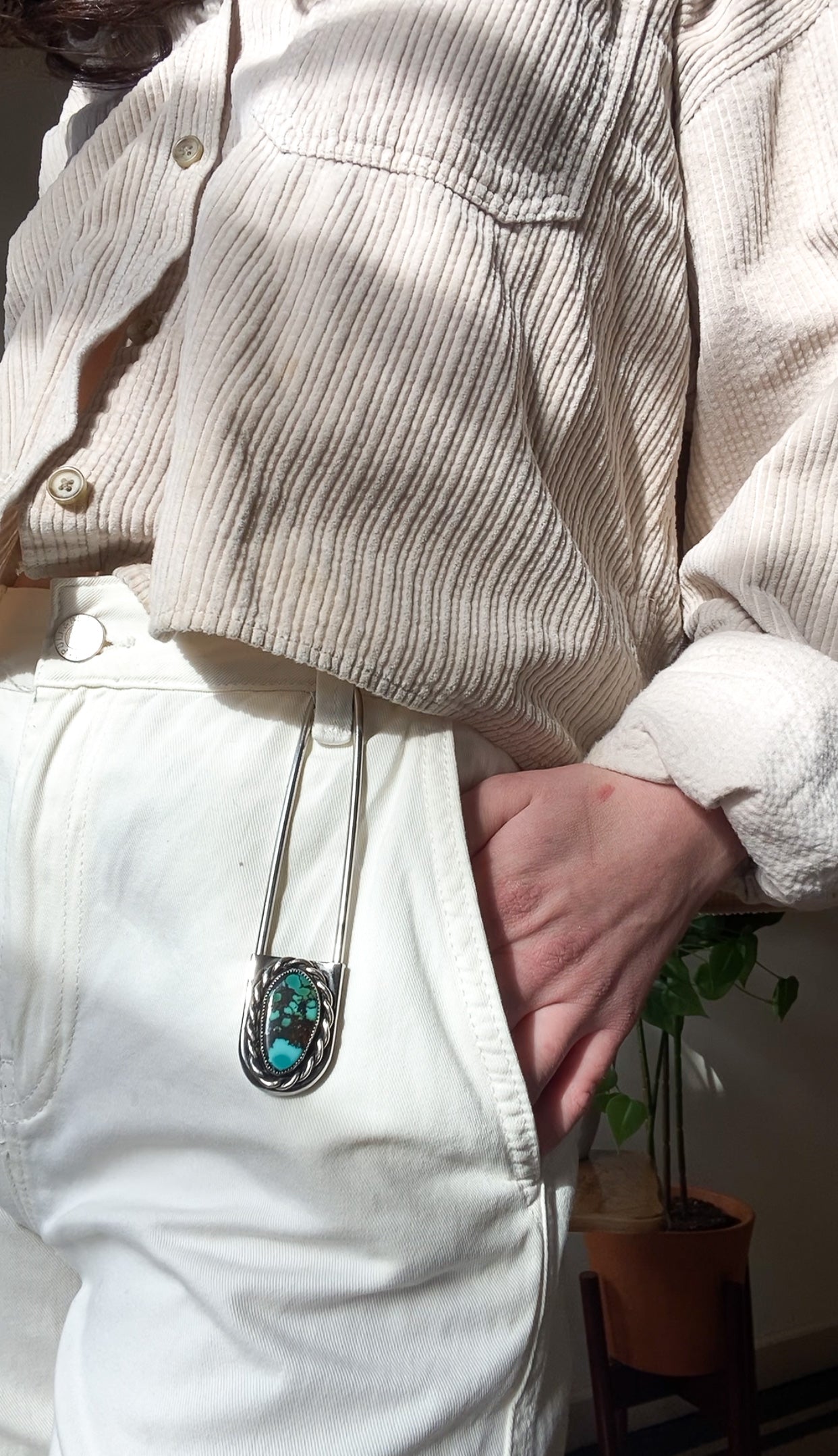 Turquoise Safety Pin