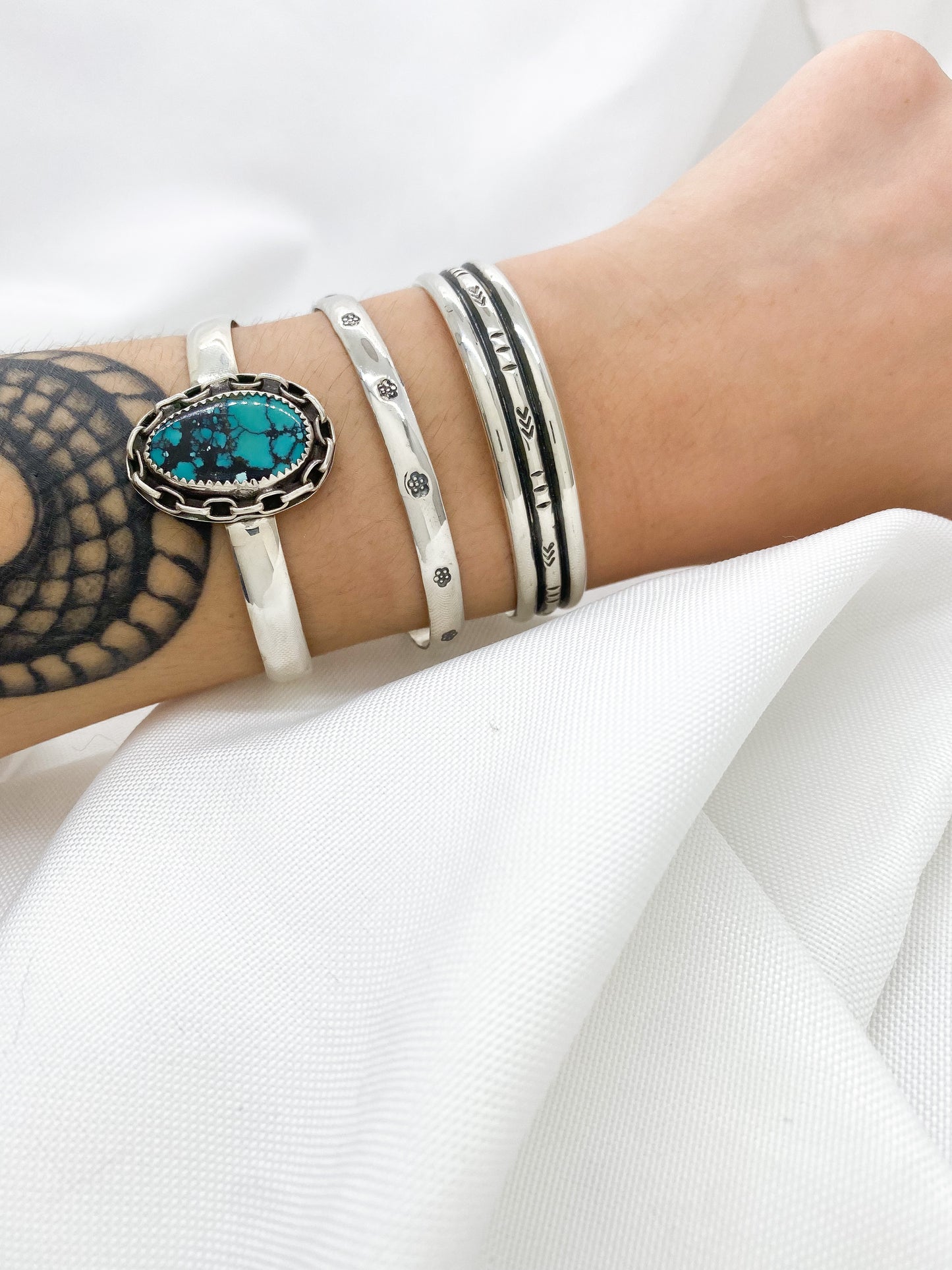 Triple Stacked Stamped Cuff